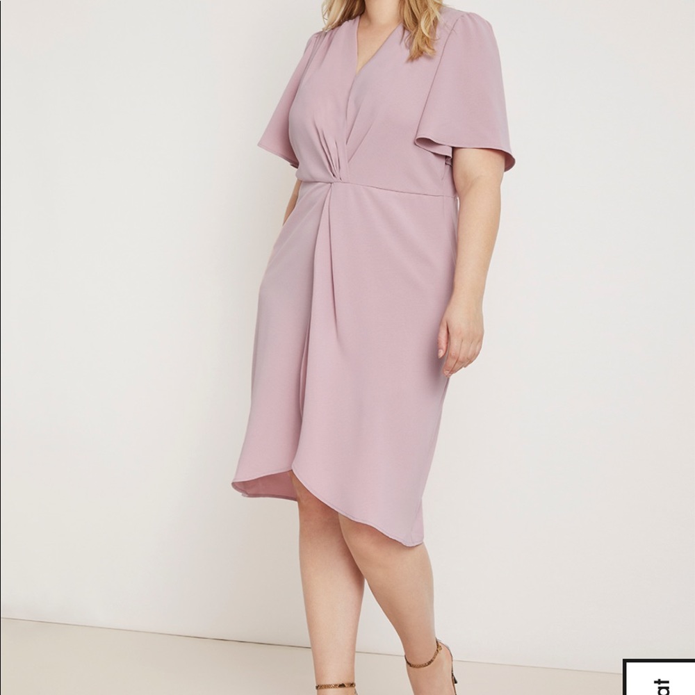 Twist front dress in blush color